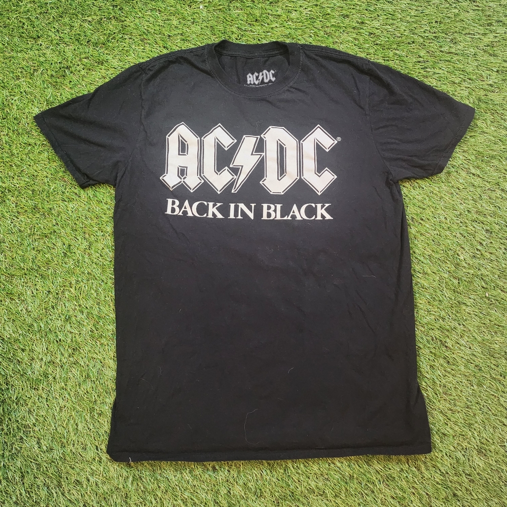 AC/DC Black Graphic 'Back In Black' Short Sleeve Tee